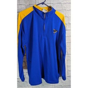 St Louis Blue  Mens Large Blue Pullover 1/4 Zip  Center Ice NHL